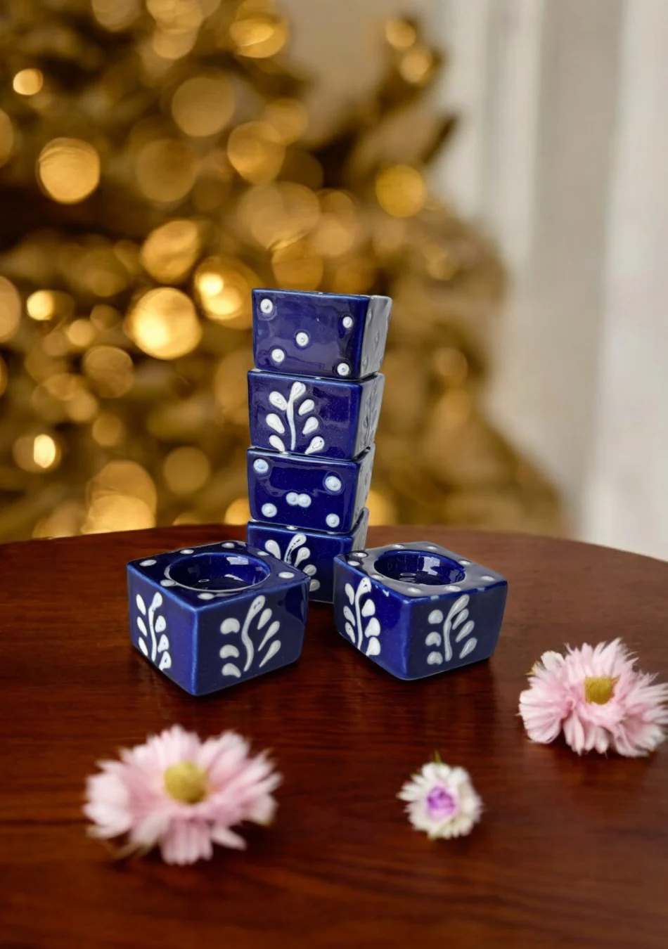Midnight Blossom Handcrafted Tea Light Holders - Image 6