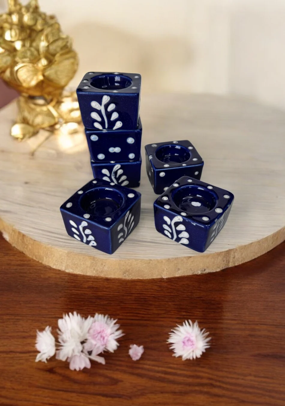 Midnight Blossom Handcrafted Tea Light Holders - Image 7