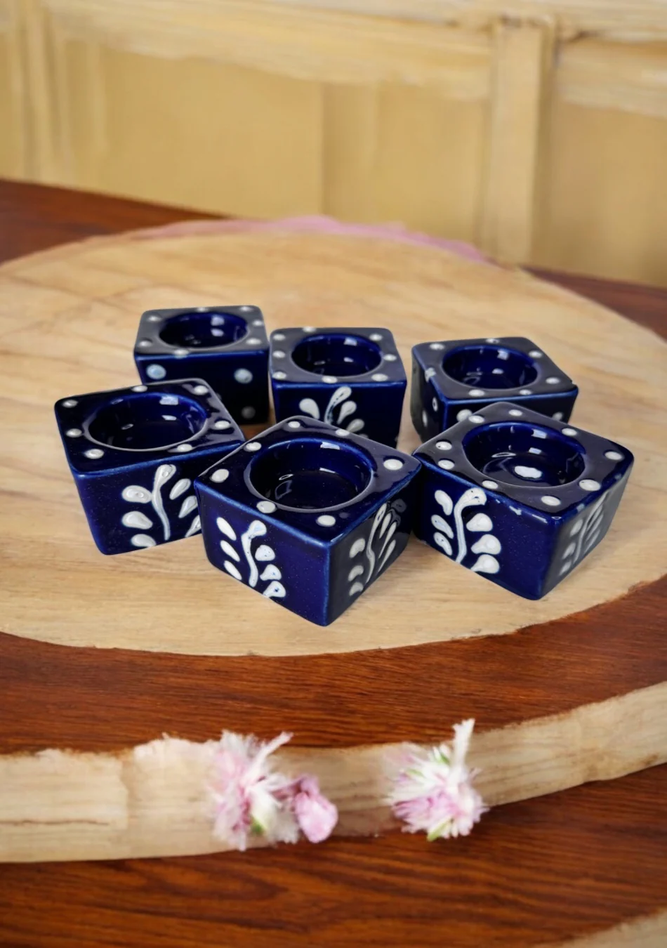 Midnight Blossom Handcrafted Tea Light Holders - Image 8