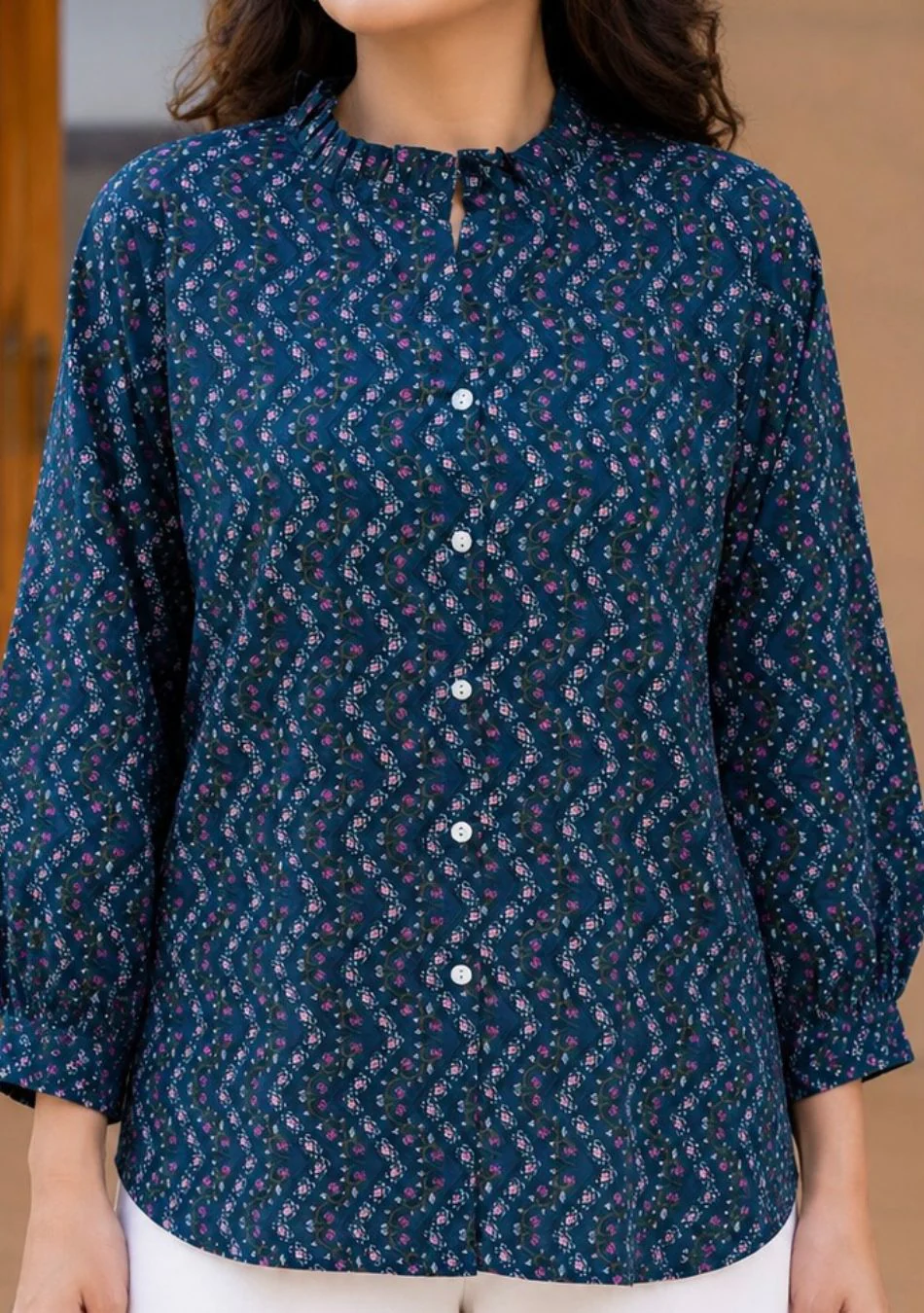 The Azure Bloom Zig-Zag Top - Image 3