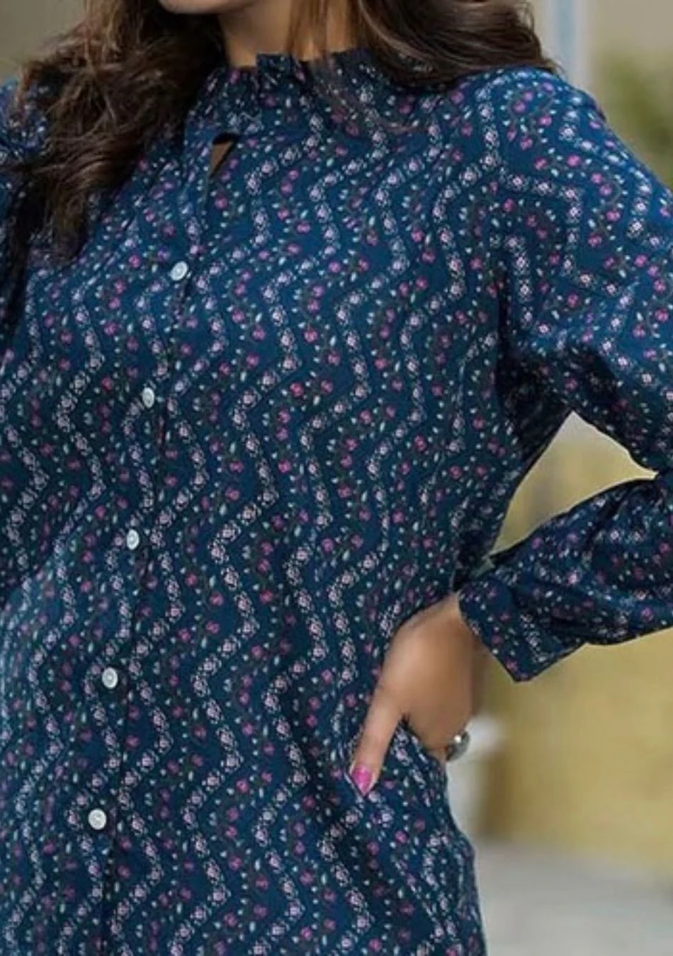 The Azure Bloom Zig-Zag Top - Image 5