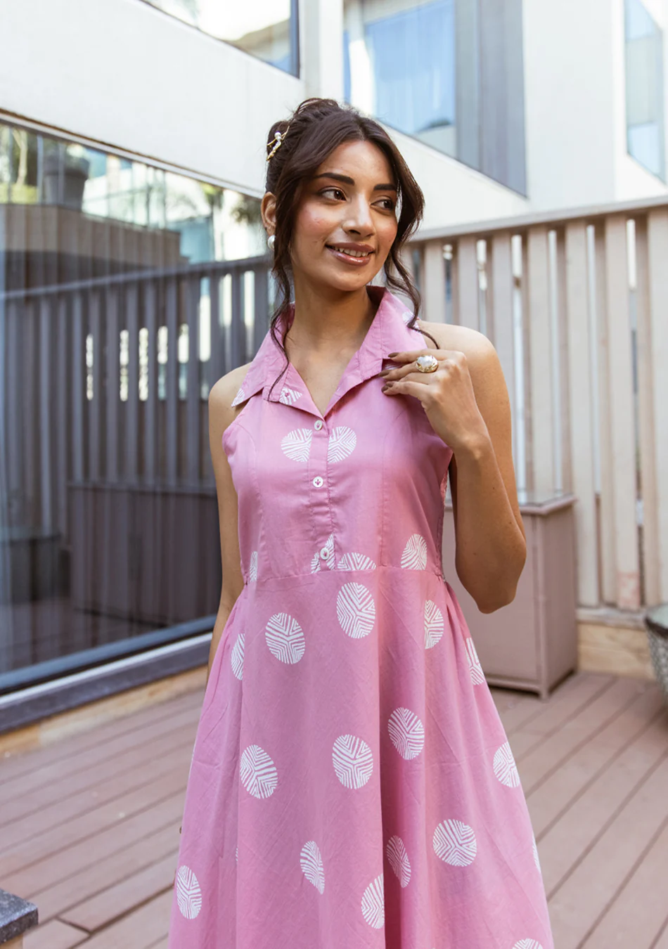 Aravalii Rosé Whirl Dress - Image 10