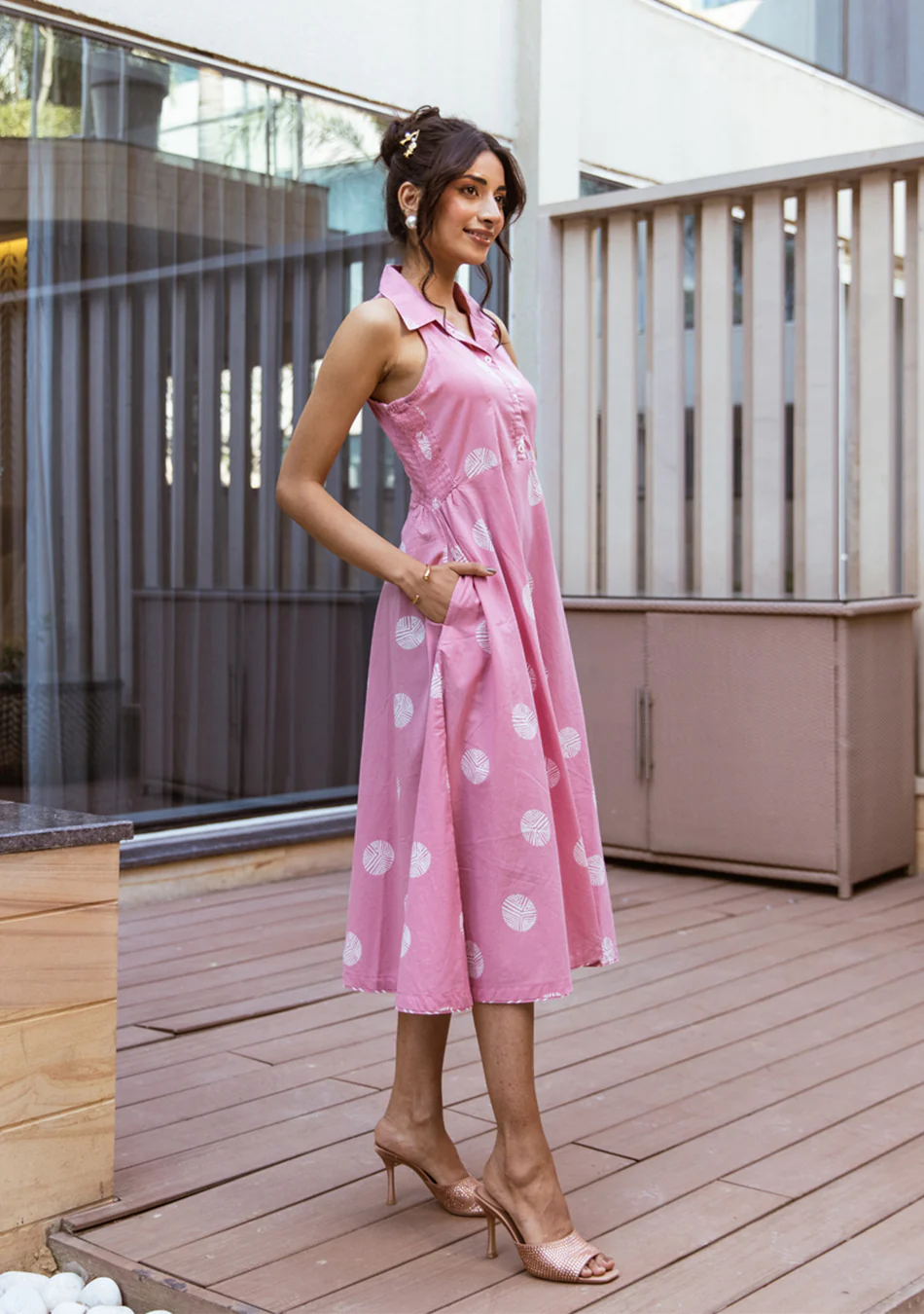 Aravalii Rosé Whirl Dress - Image 3