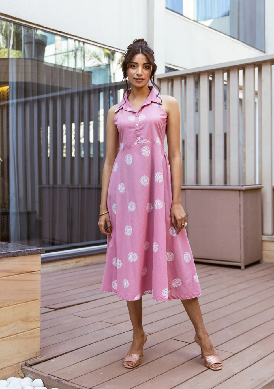 Aravalii Rosé Whirl Dress - Image 4