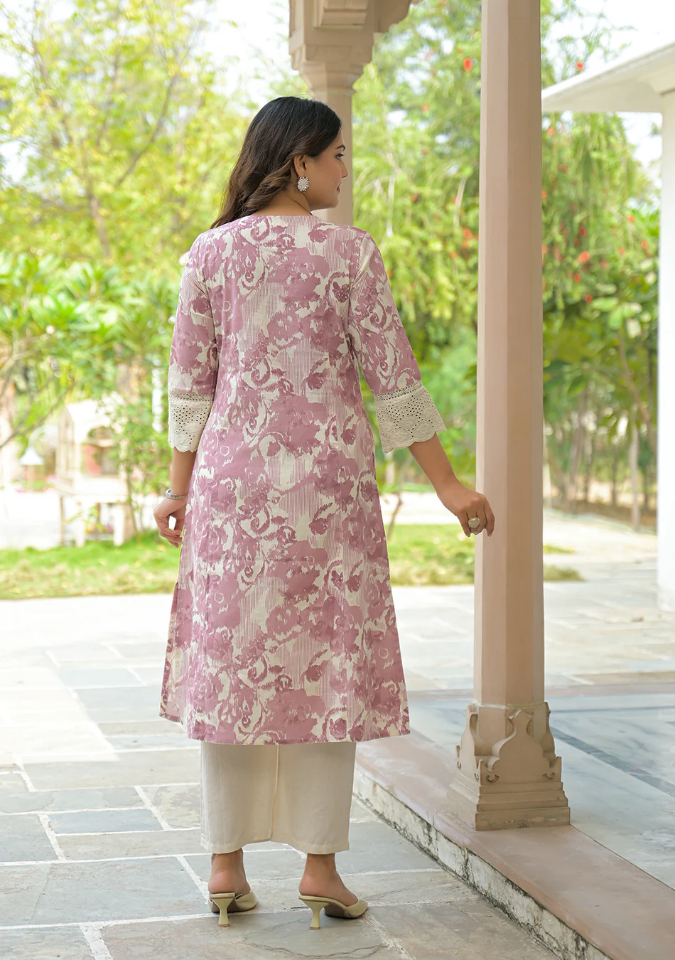 Blush Bloom Schiffli Kurta - Image 6
