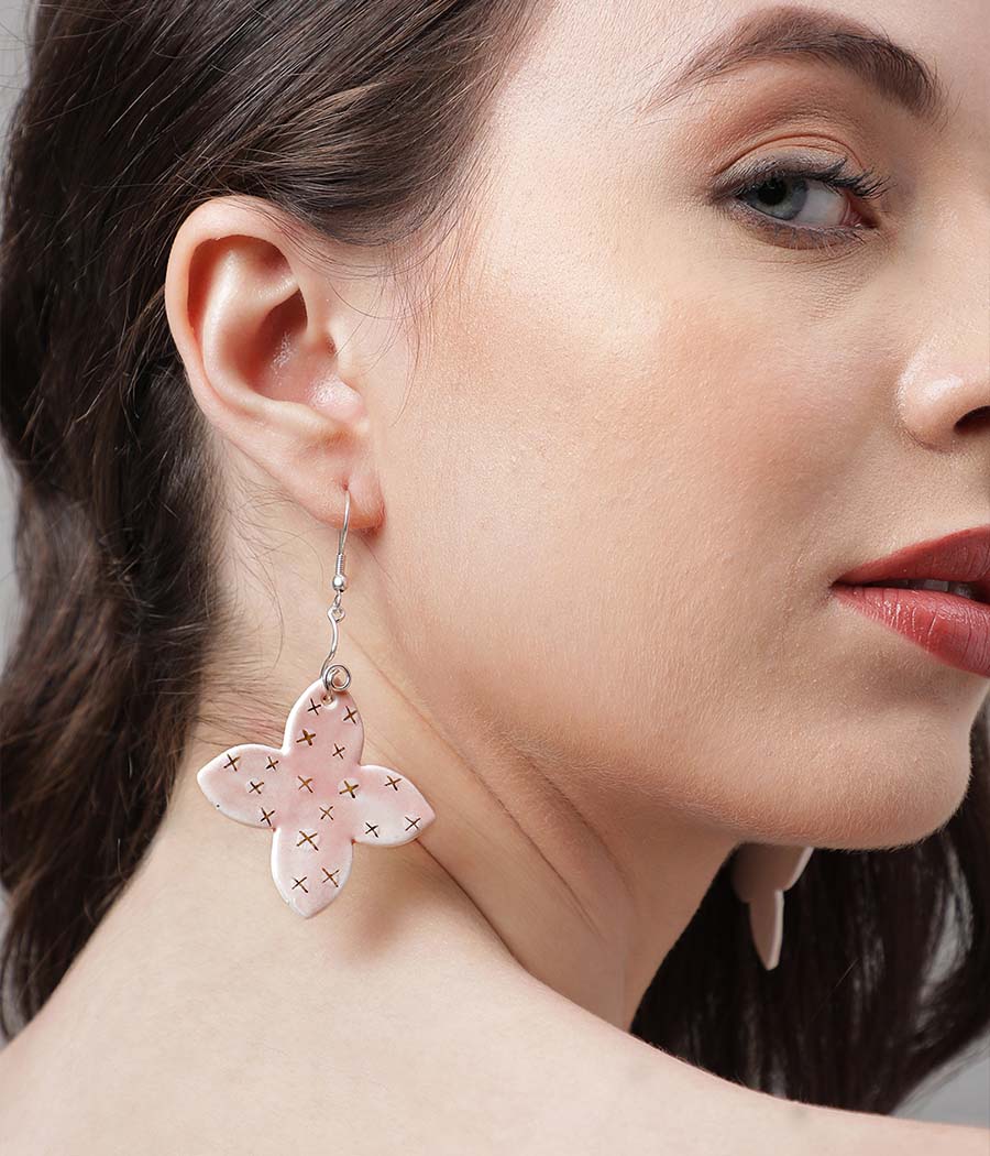 Blush Cross Elegance Earrings - Image 2
