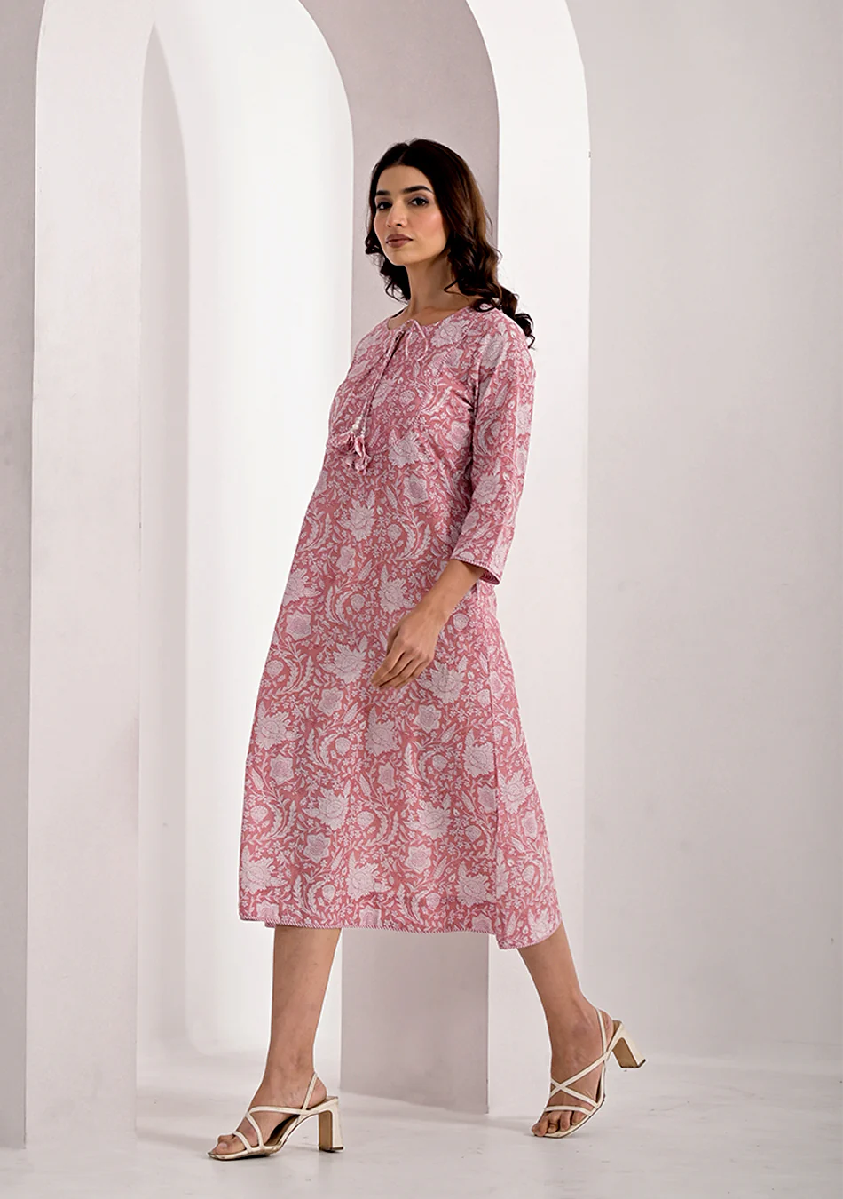 Rosé Bloom Long Dress - Image 2