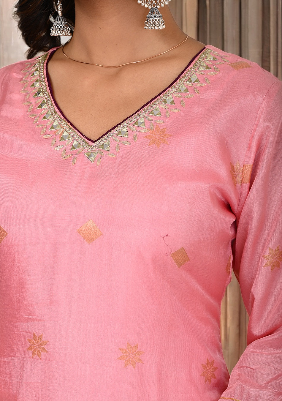 Blush Pink Suit Set with Dupatta - Image 2