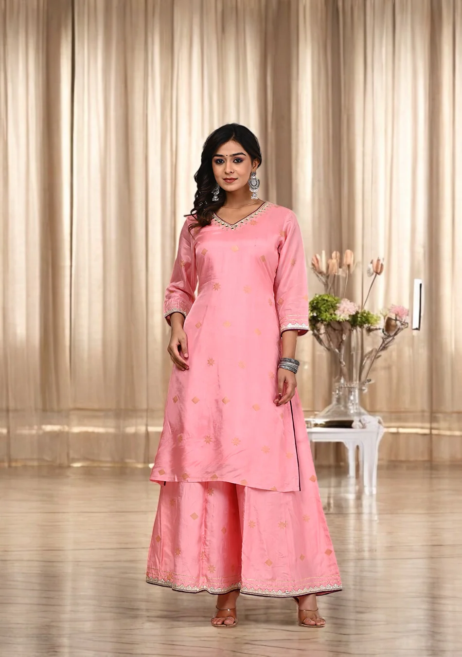 Blush Pink Suit Set with Dupatta - Image 5