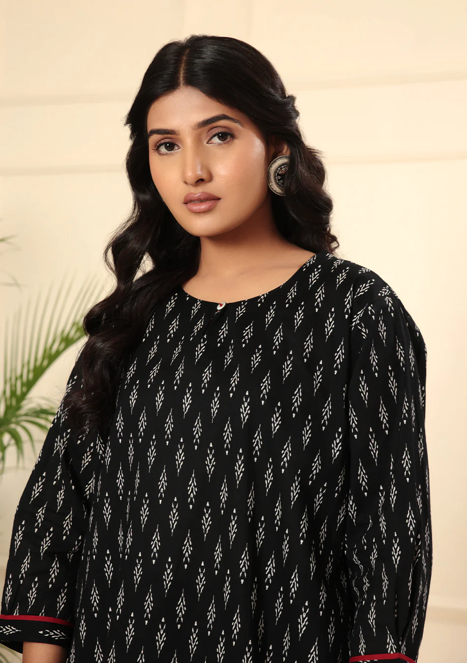 Boho Style Black Print Kurta - Image 11