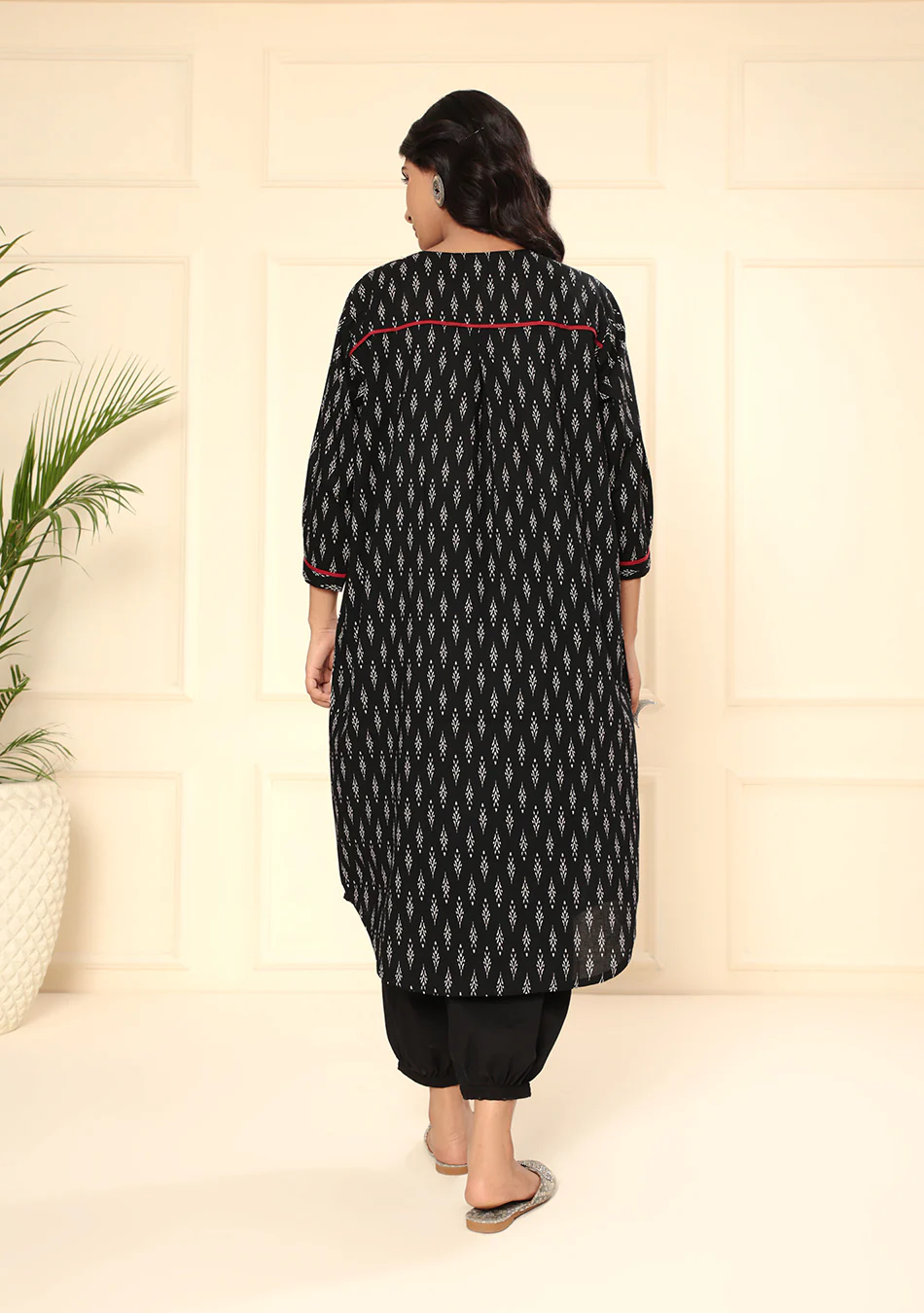 Boho Style Black Print Kurta - Image 13