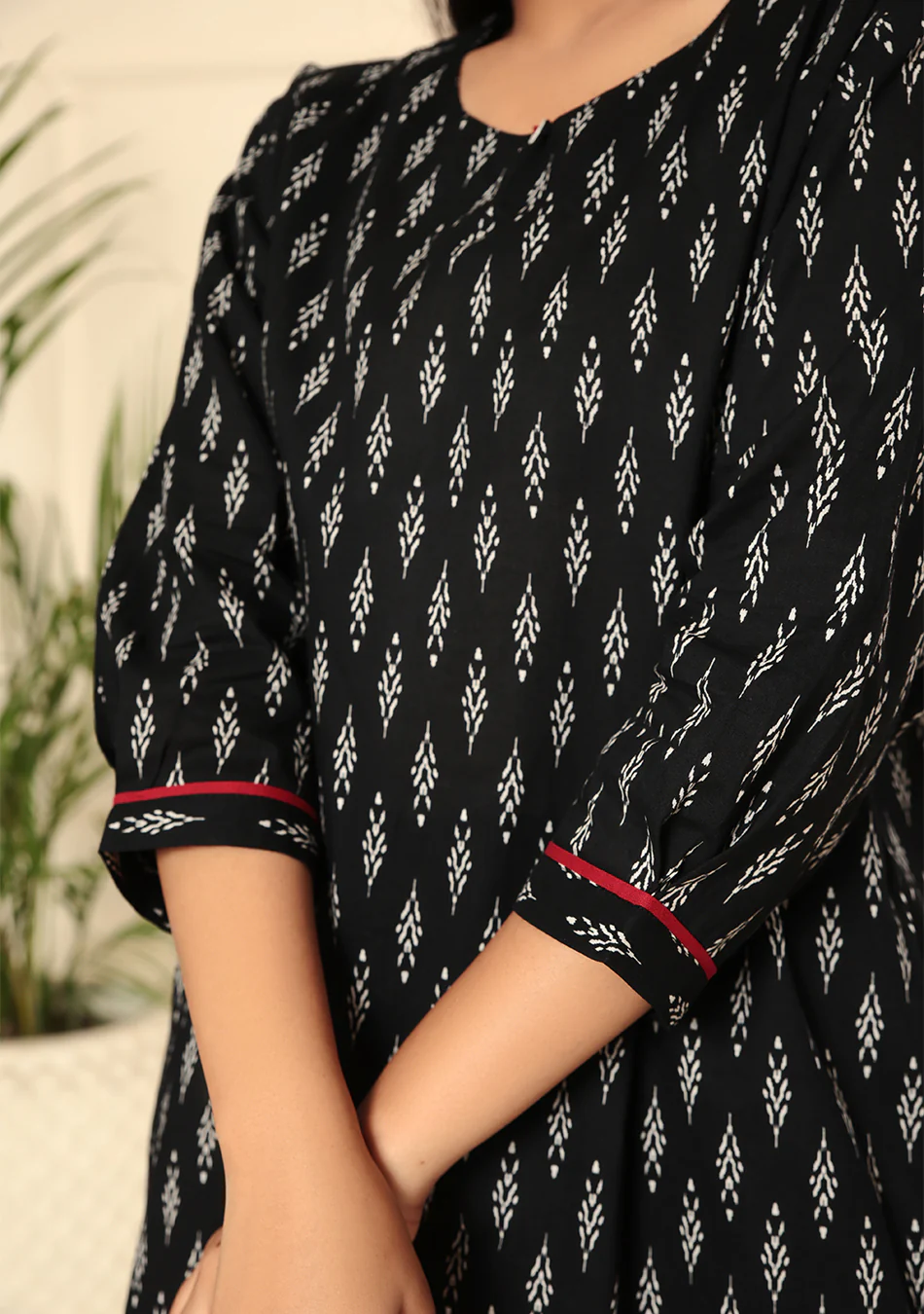 Boho Style Black Print Kurta - Image 14