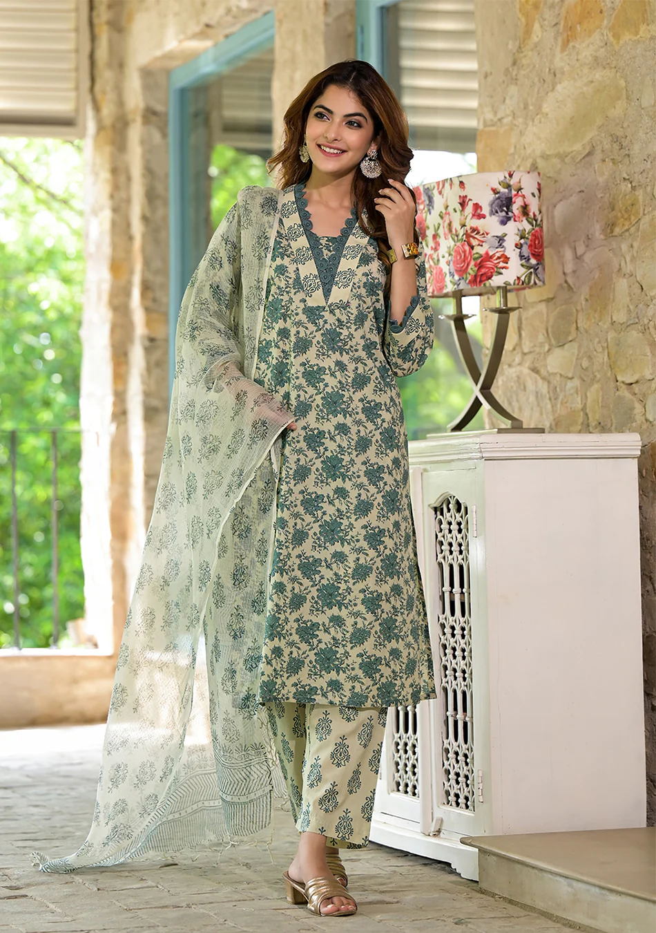 Aravalii Emerald Noor Kurta Set with Dupatta