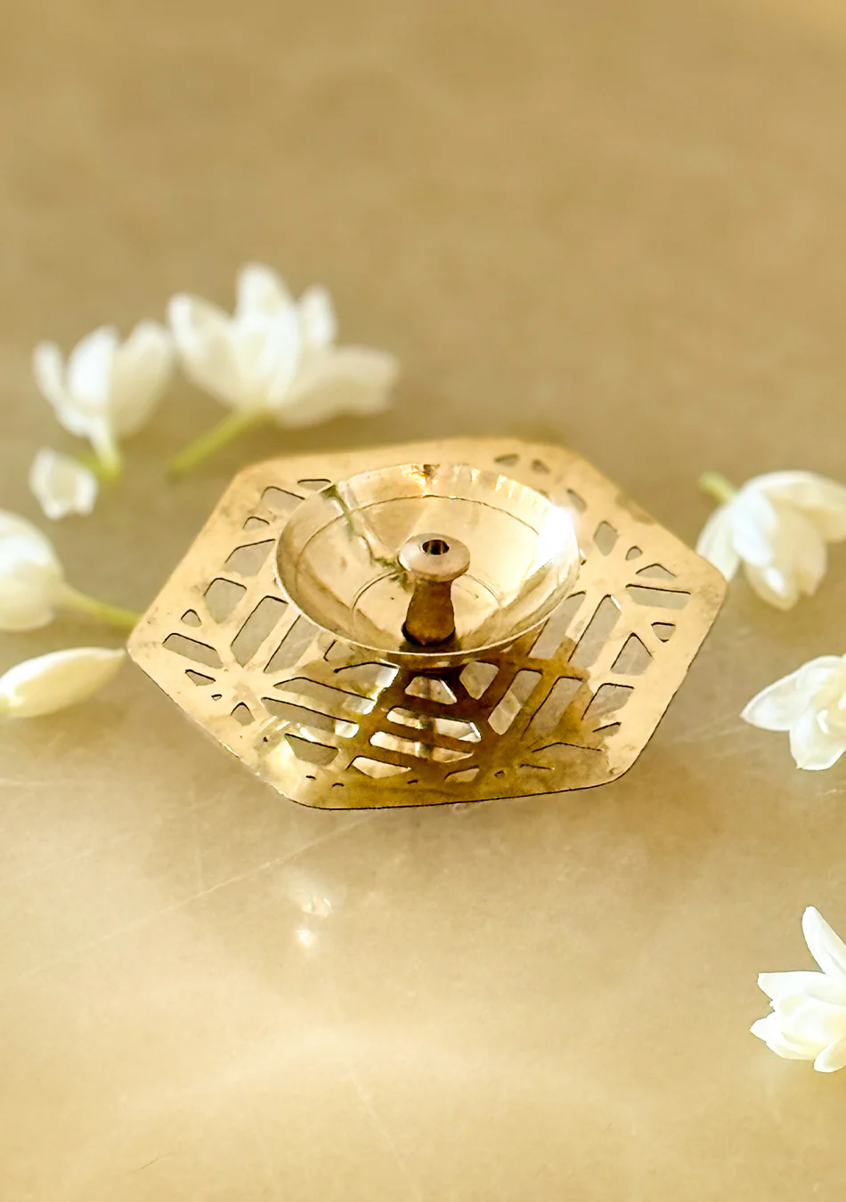 Brass Hexa Diya - Image 3