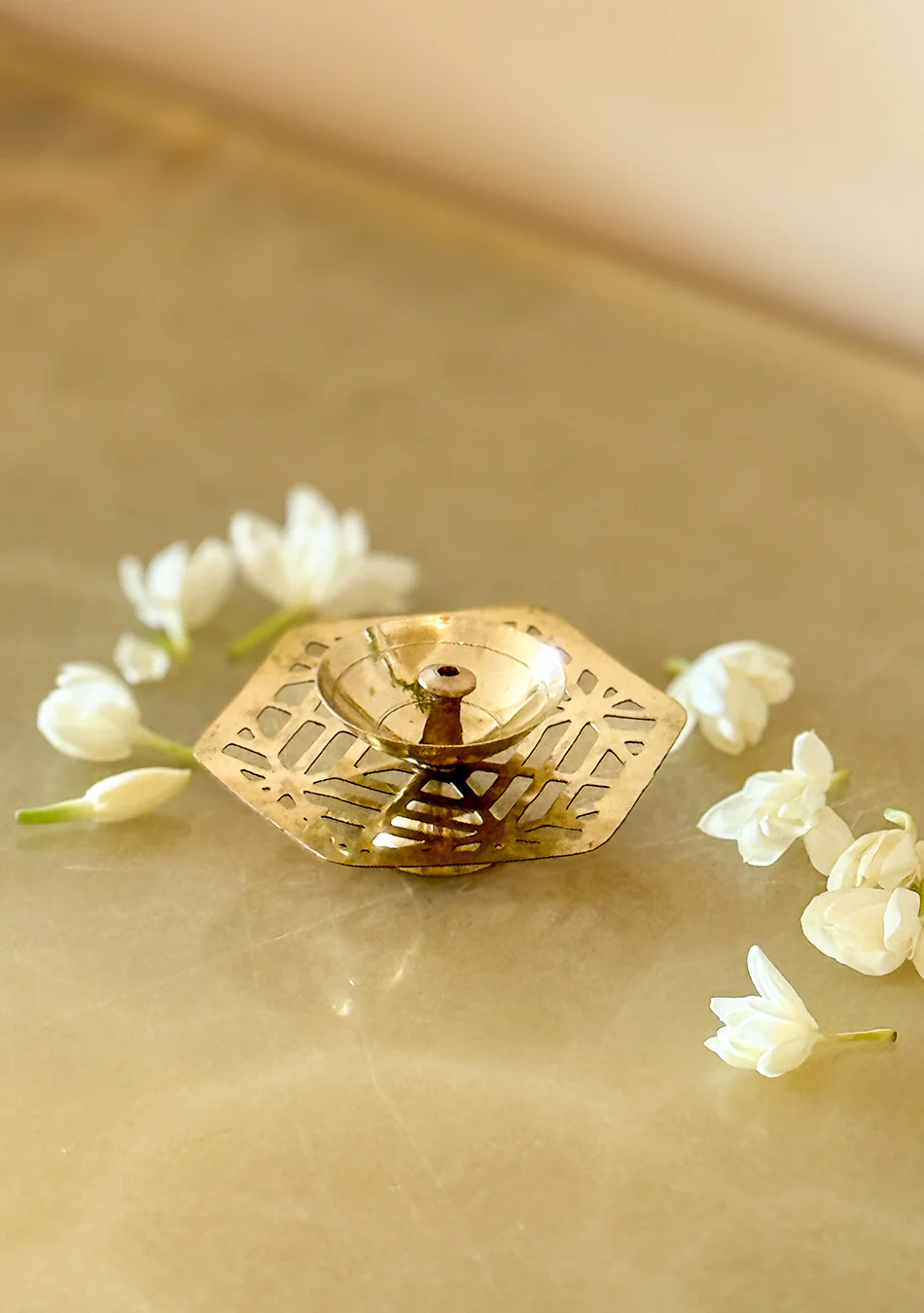 Brass Hexa Diya - Image 4