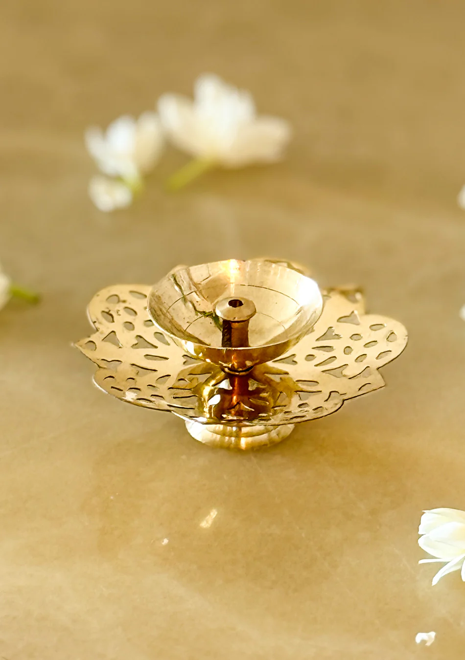 Brass lotus Diya - Image 4