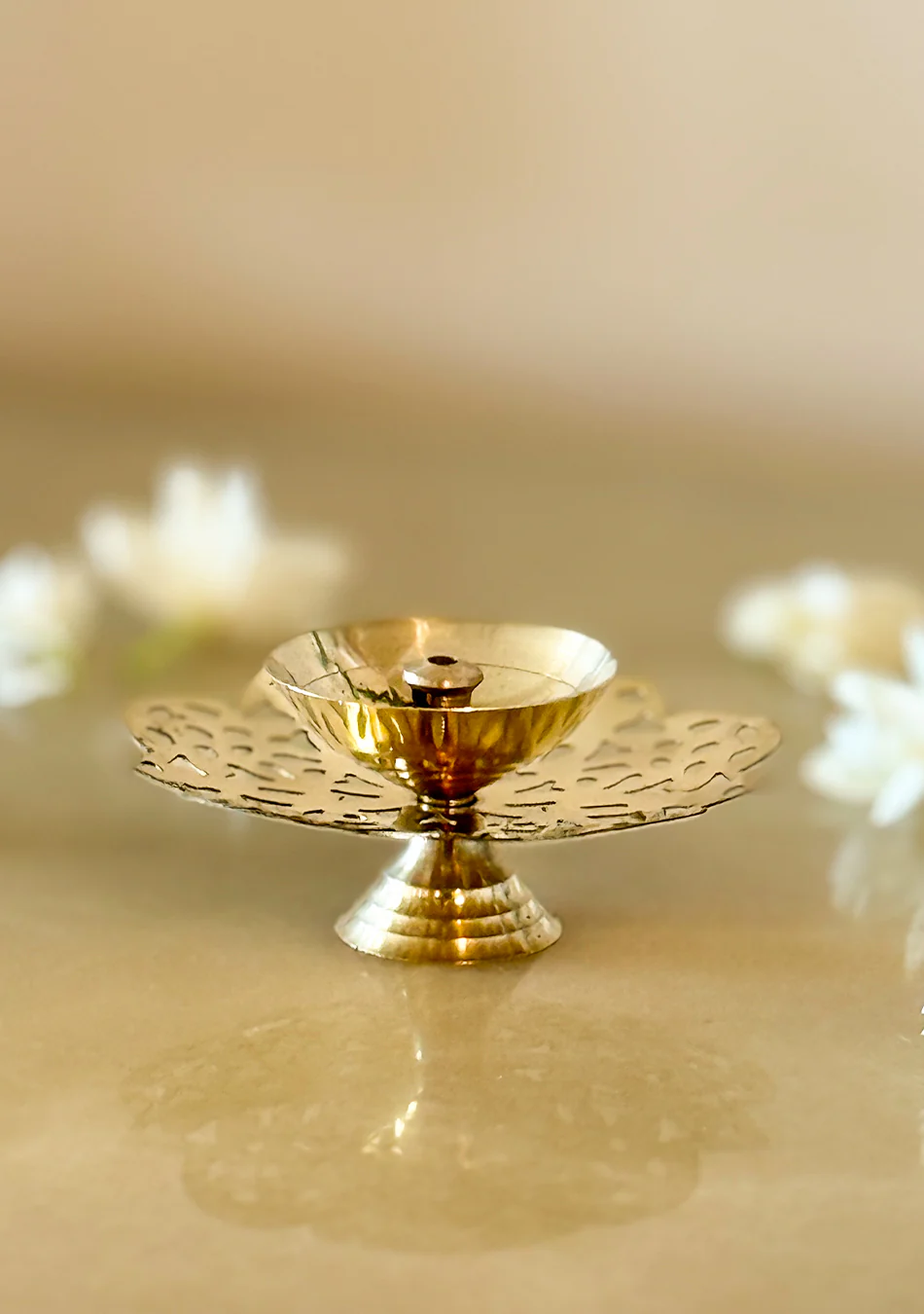 Brass lotus Diya - Image 6