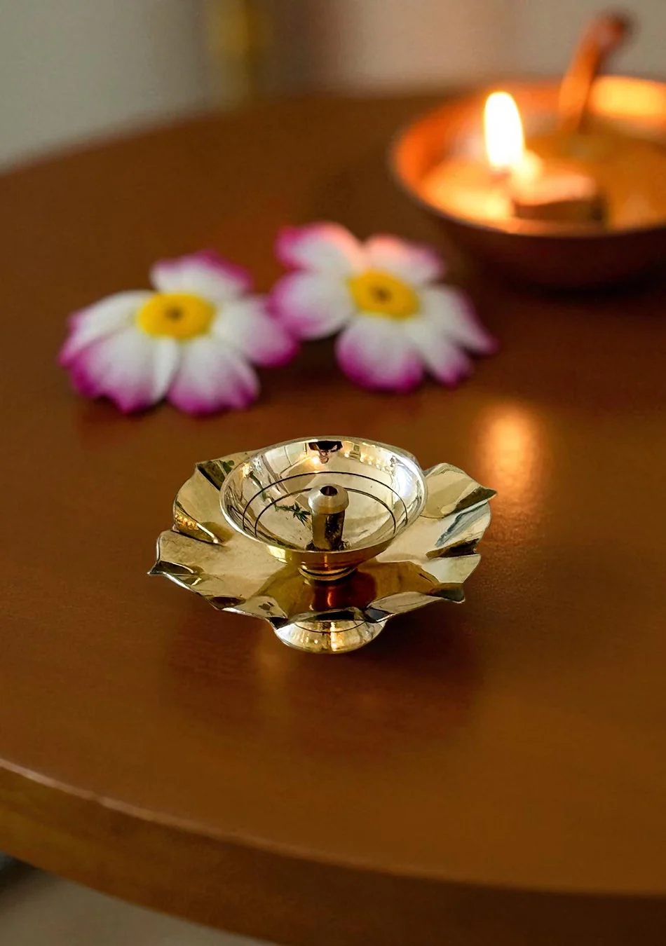 Brass Lush Lotus Diya - Image 2