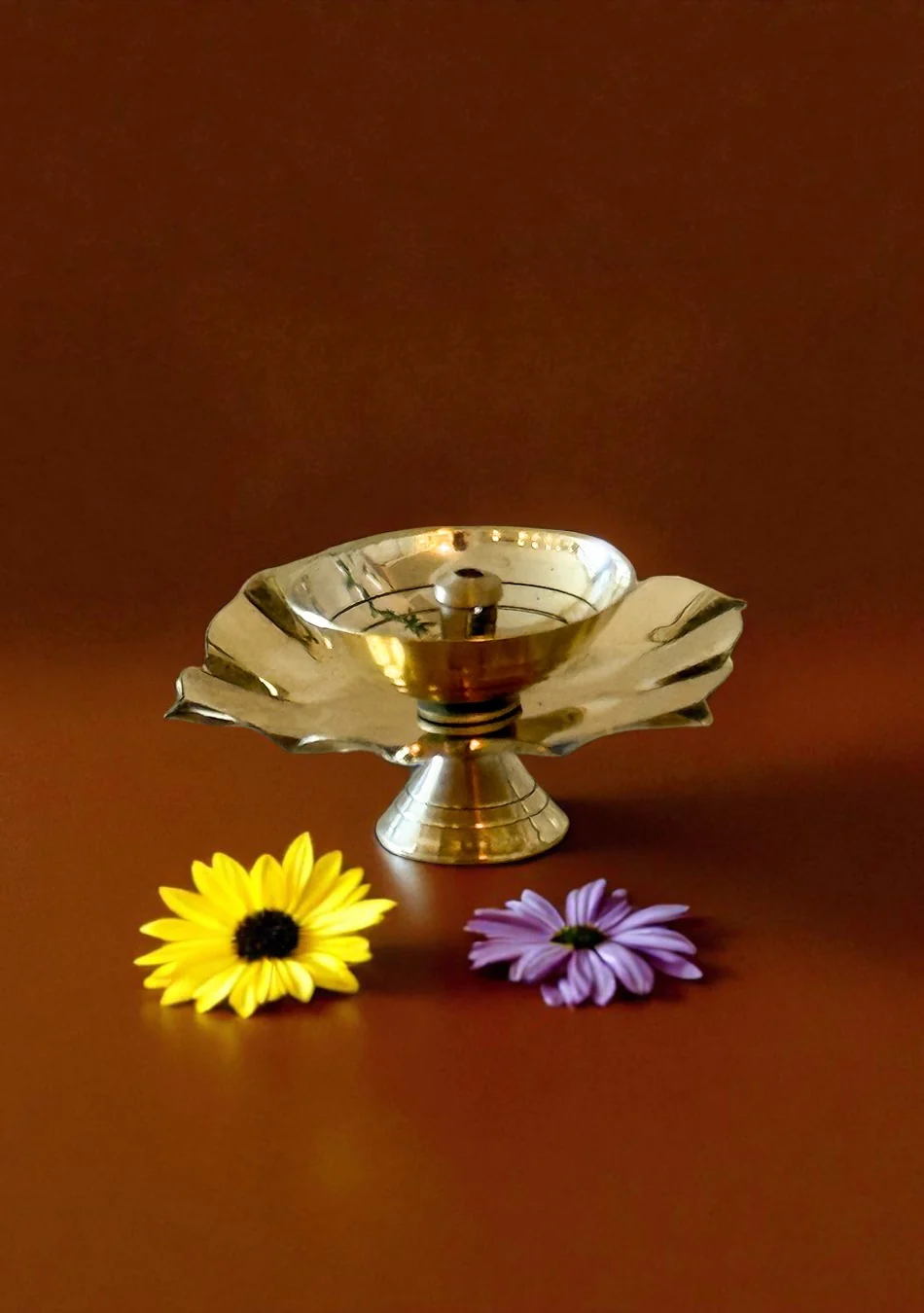 Brass Lush Lotus Diya - Image 3