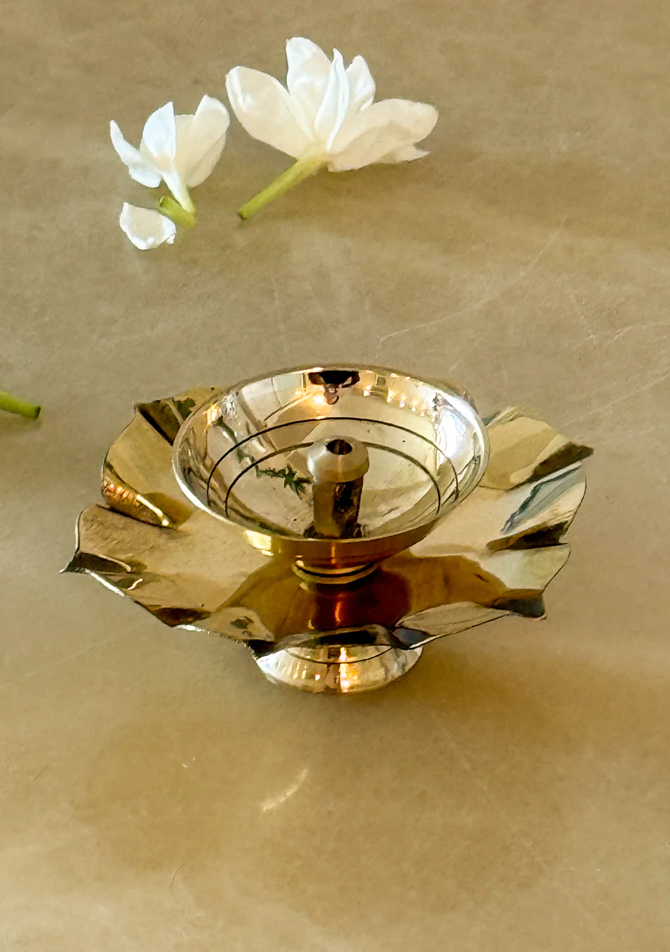 Brass Lush Lotus Diya - Image 5