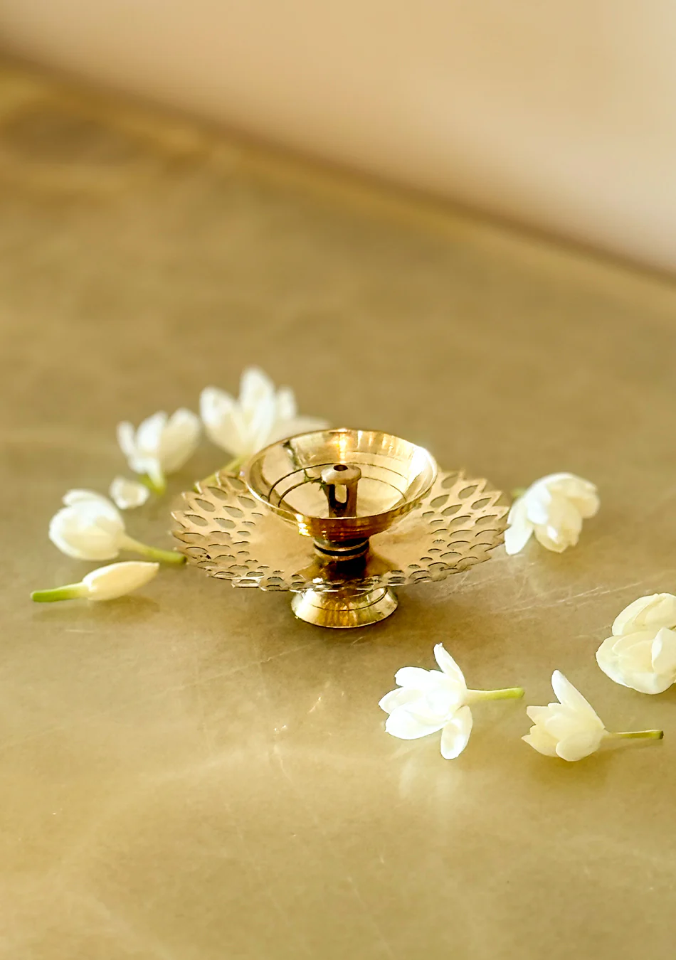 Brass round flower Diya - Image 5