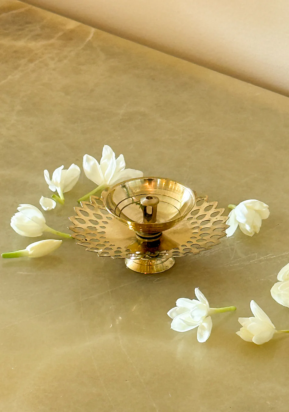 Brass round flower Diya - Image 6