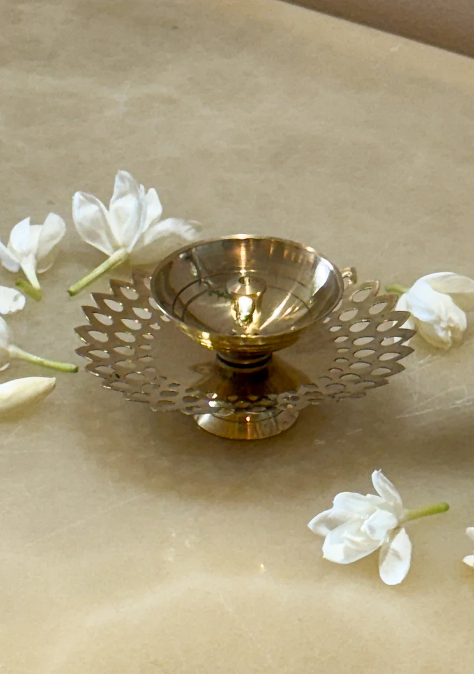 Brass round flower Diya - Image 7