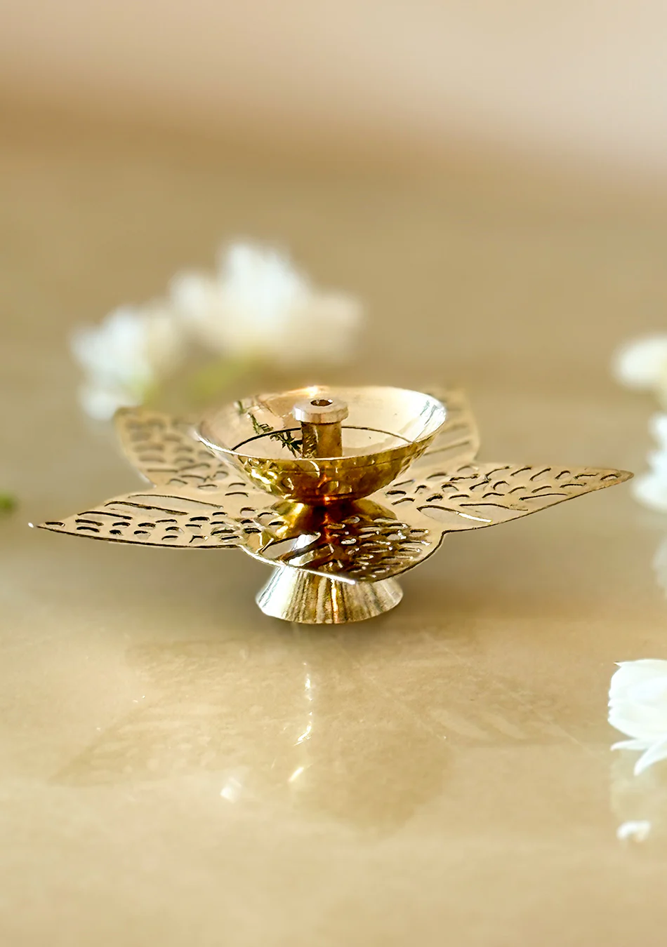 Brass Sun Lily Diya - Image 10
