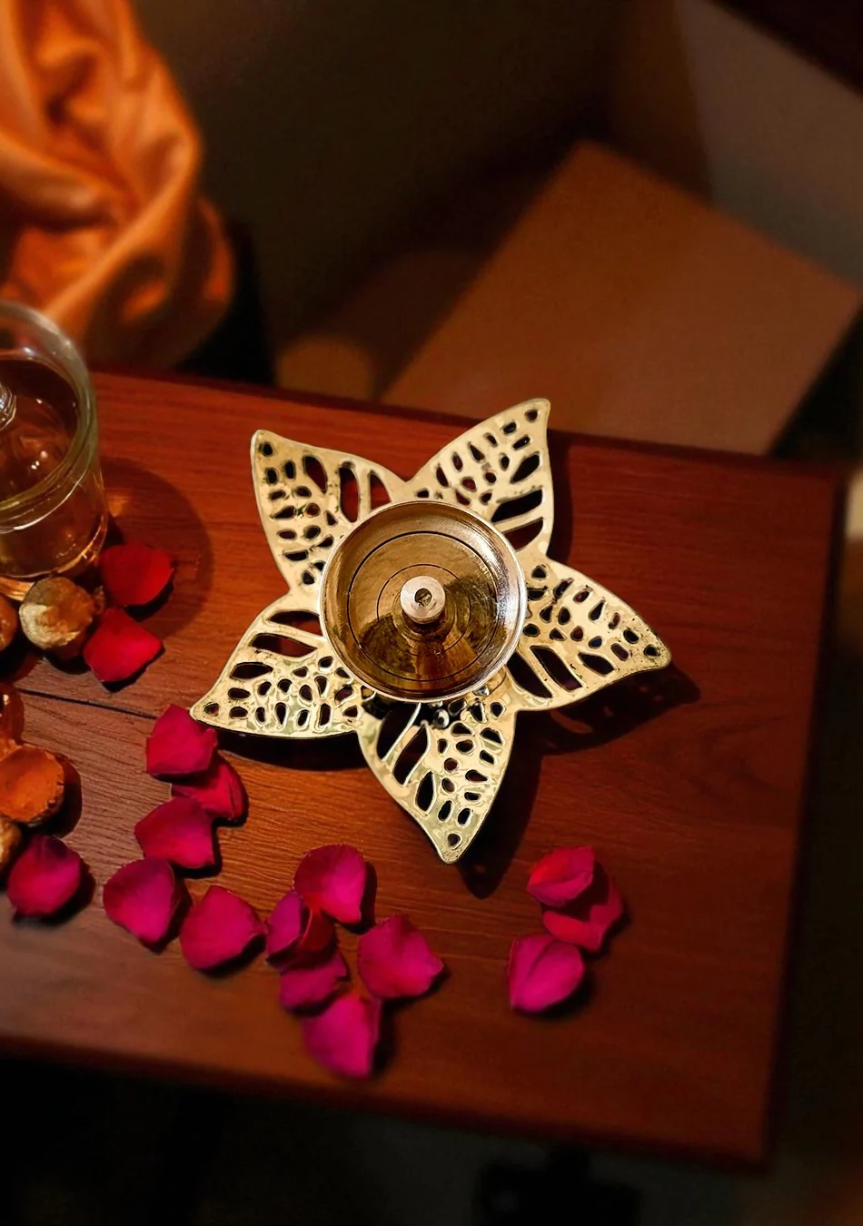 Brass Sun Lily Diya - Image 2