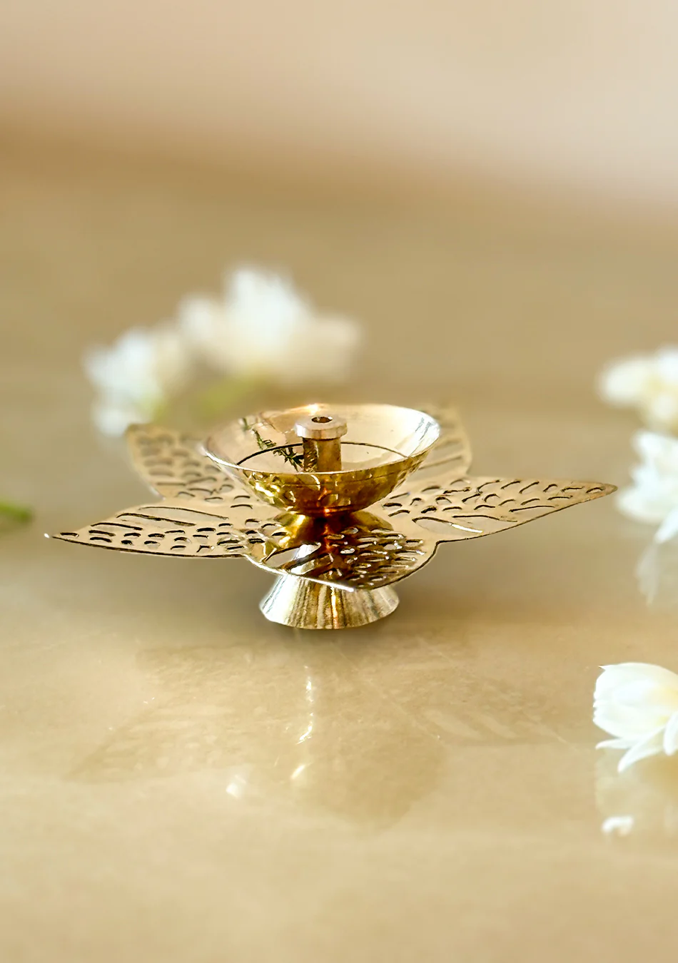 Brass Sun Lily Diya - Image 5