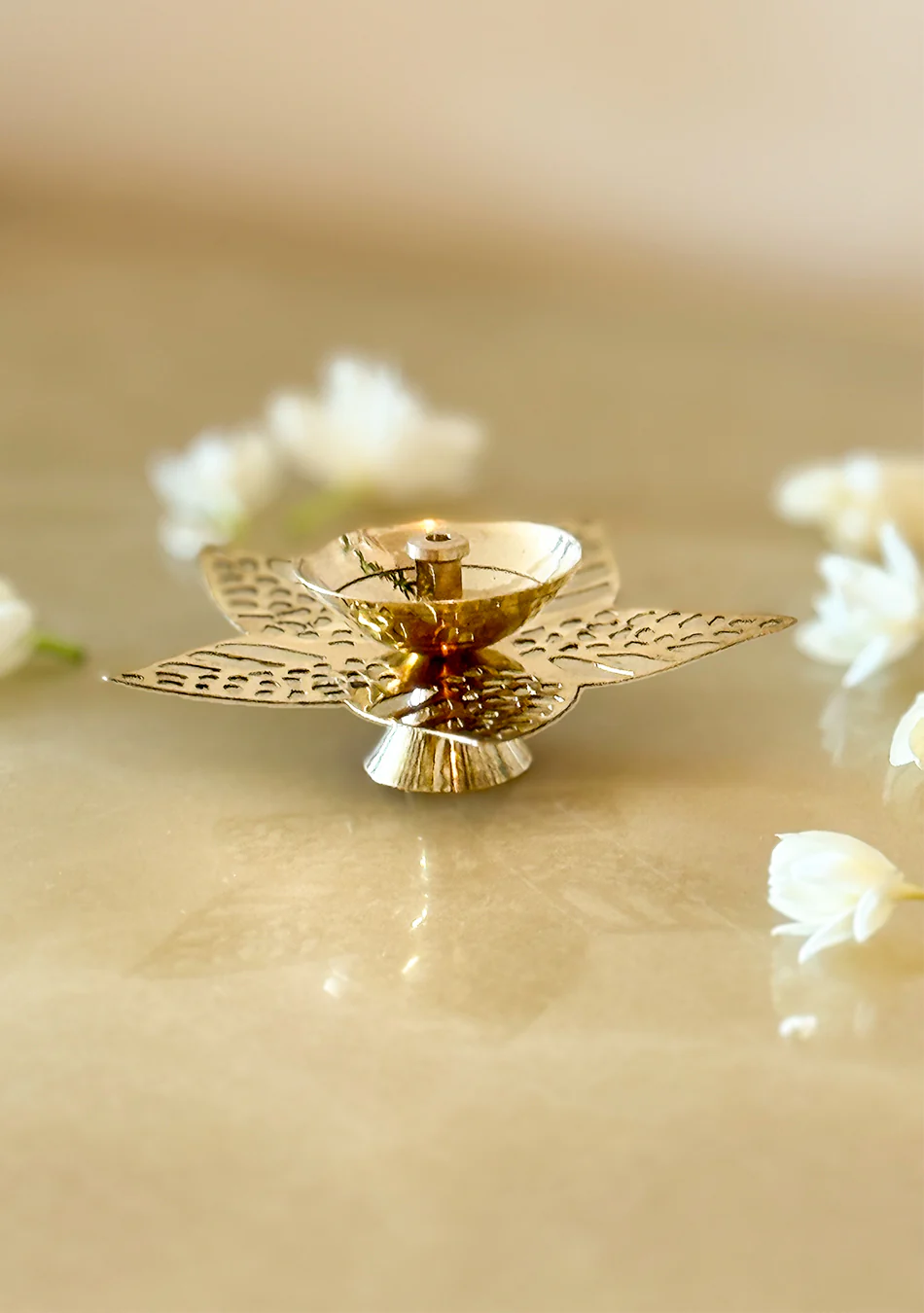 Brass Sun Lily Diya - Image 6