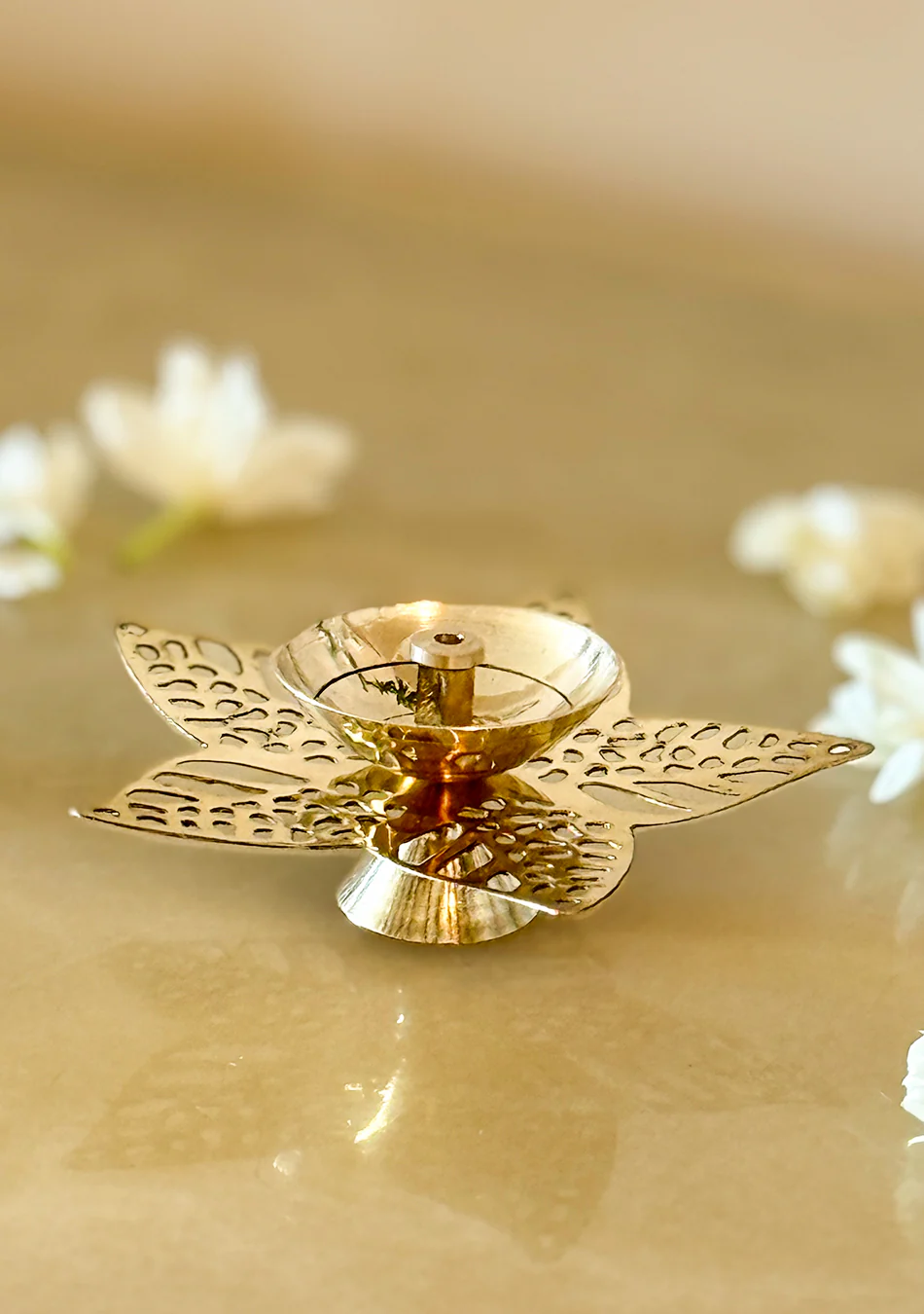 Brass Sun Lily Diya - Image 7
