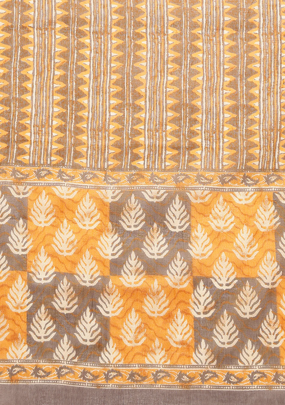 Brown and Mustard Suit Set with Dupatta - Image 14