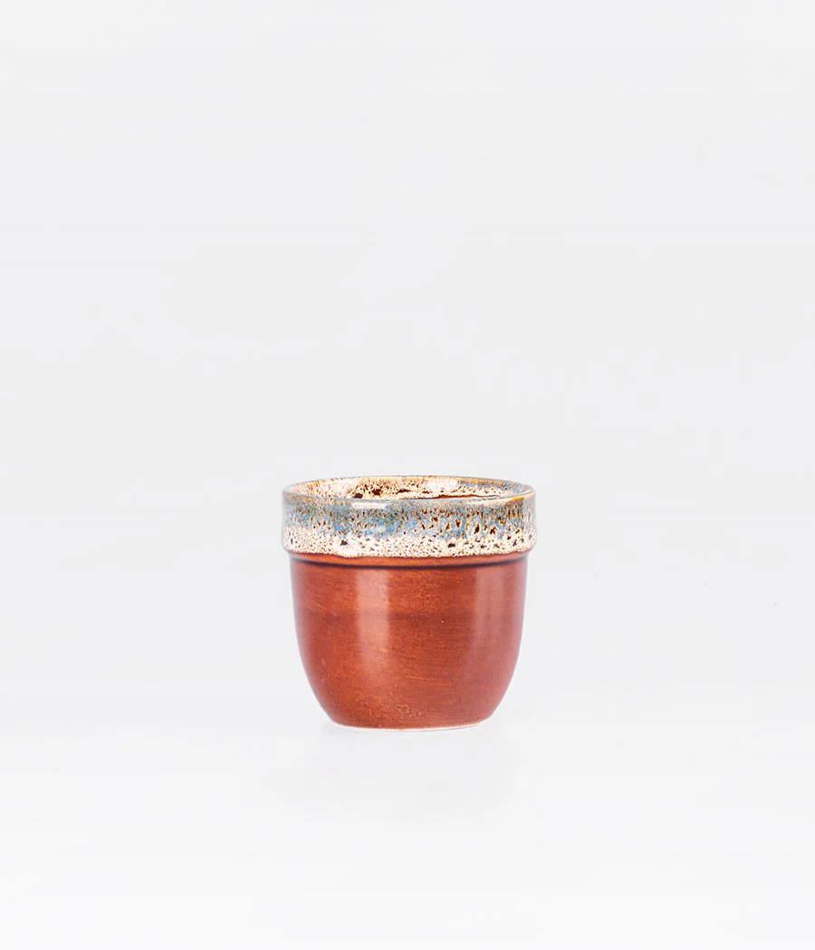 Brown & White Ceramic Planter