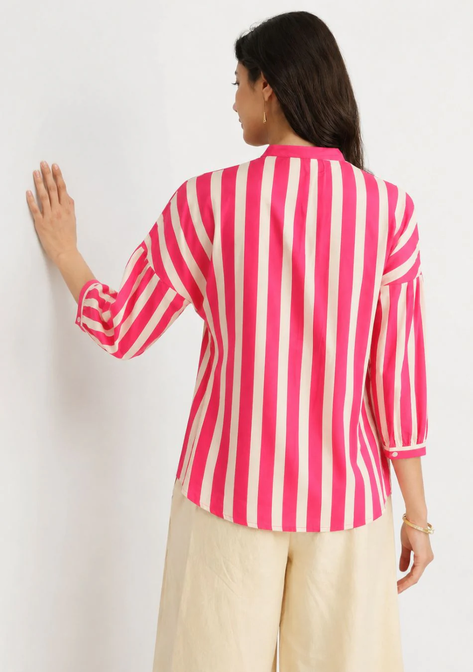 Candy Stripe Puff Sleeve Shirt - Image 6