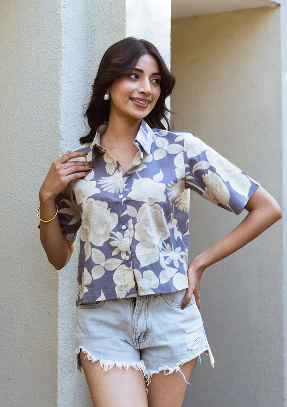 Aravalii Cerulean Bloom Artisan Top - Image 2