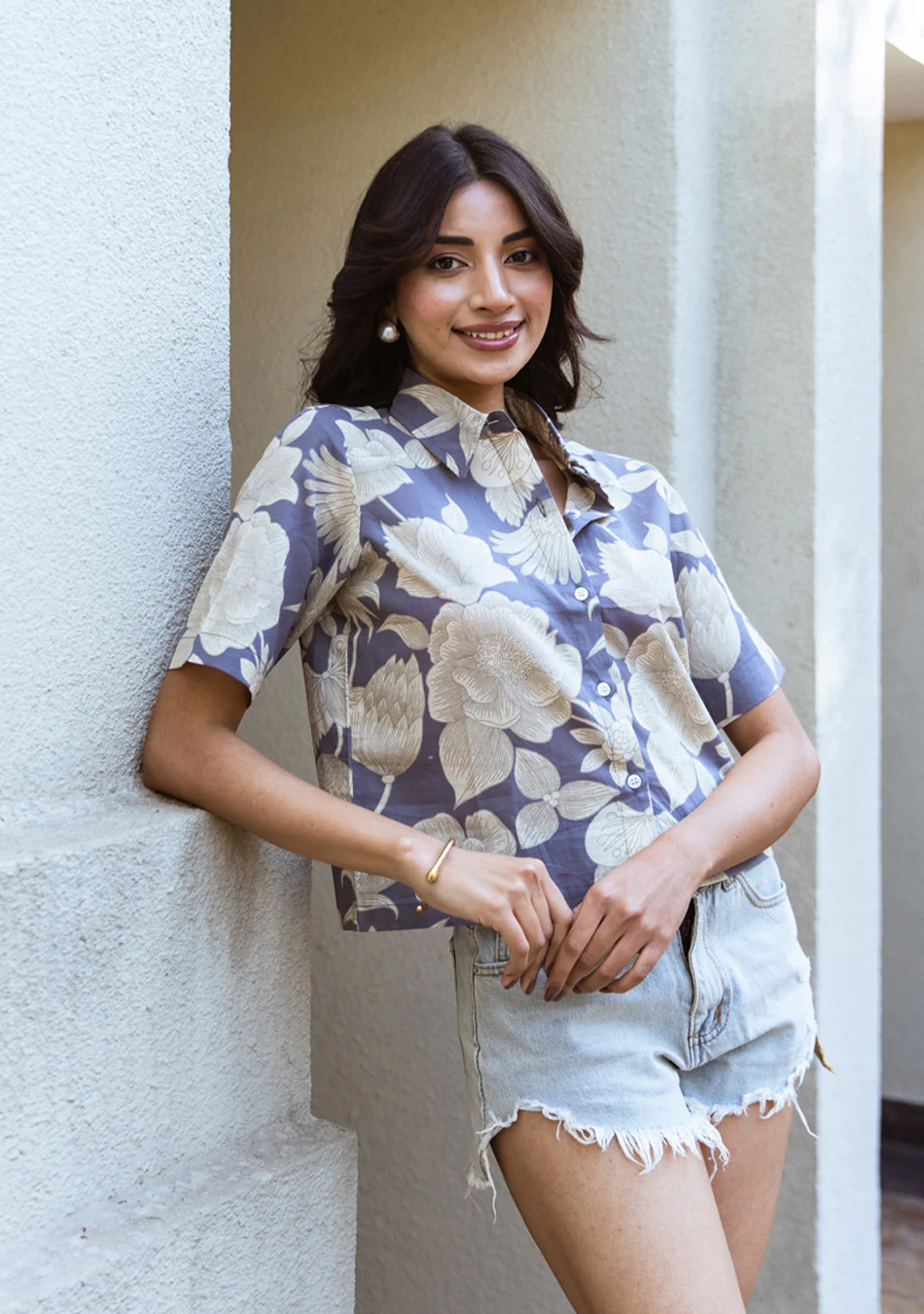 Aravalii Cerulean Bloom Artisan Top - Image 7
