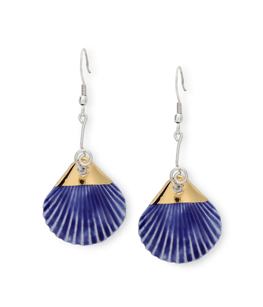 Cerulean Shell Elegance Earrings - Image 4