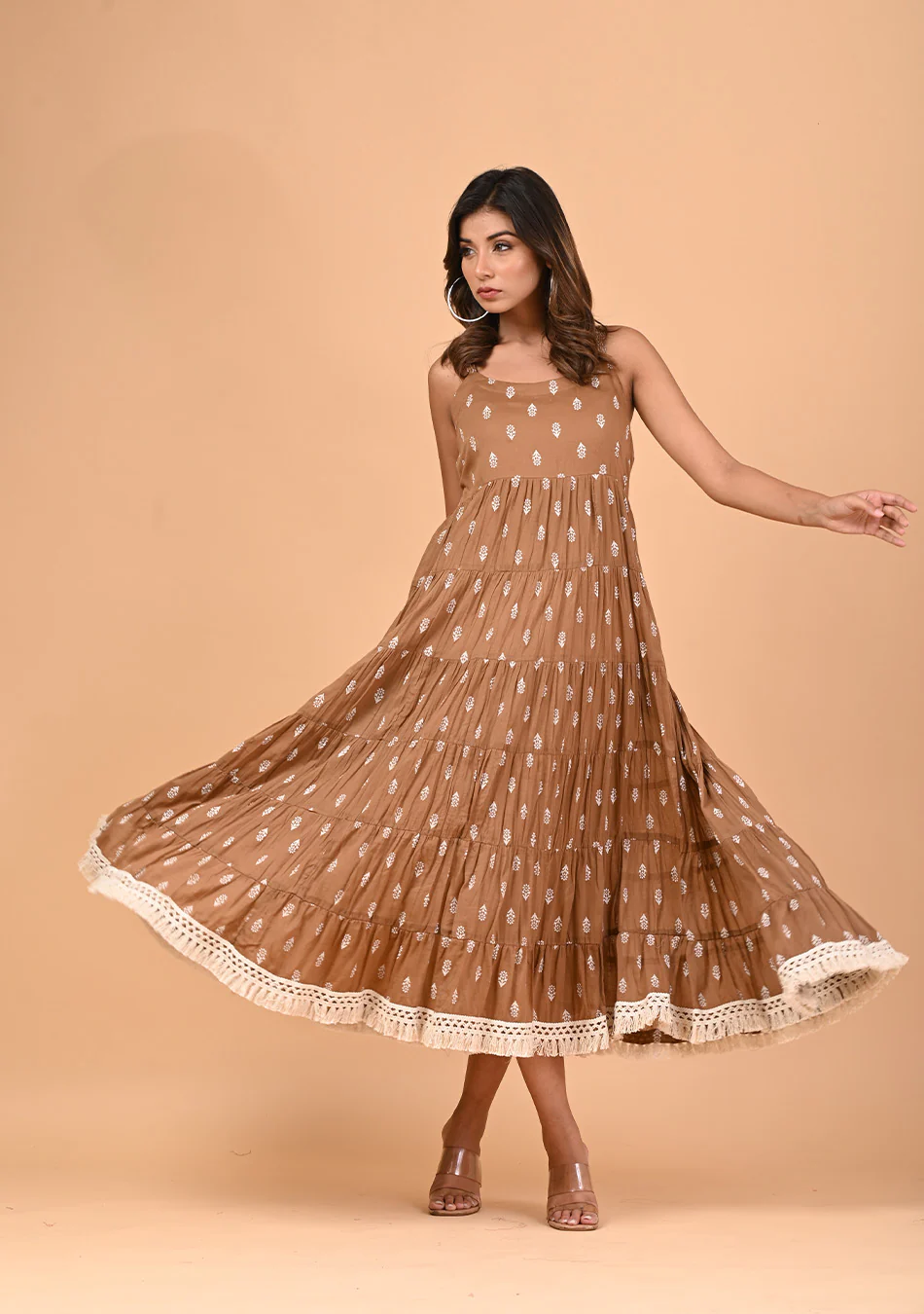 Coffee Tiered Dress - Image 10