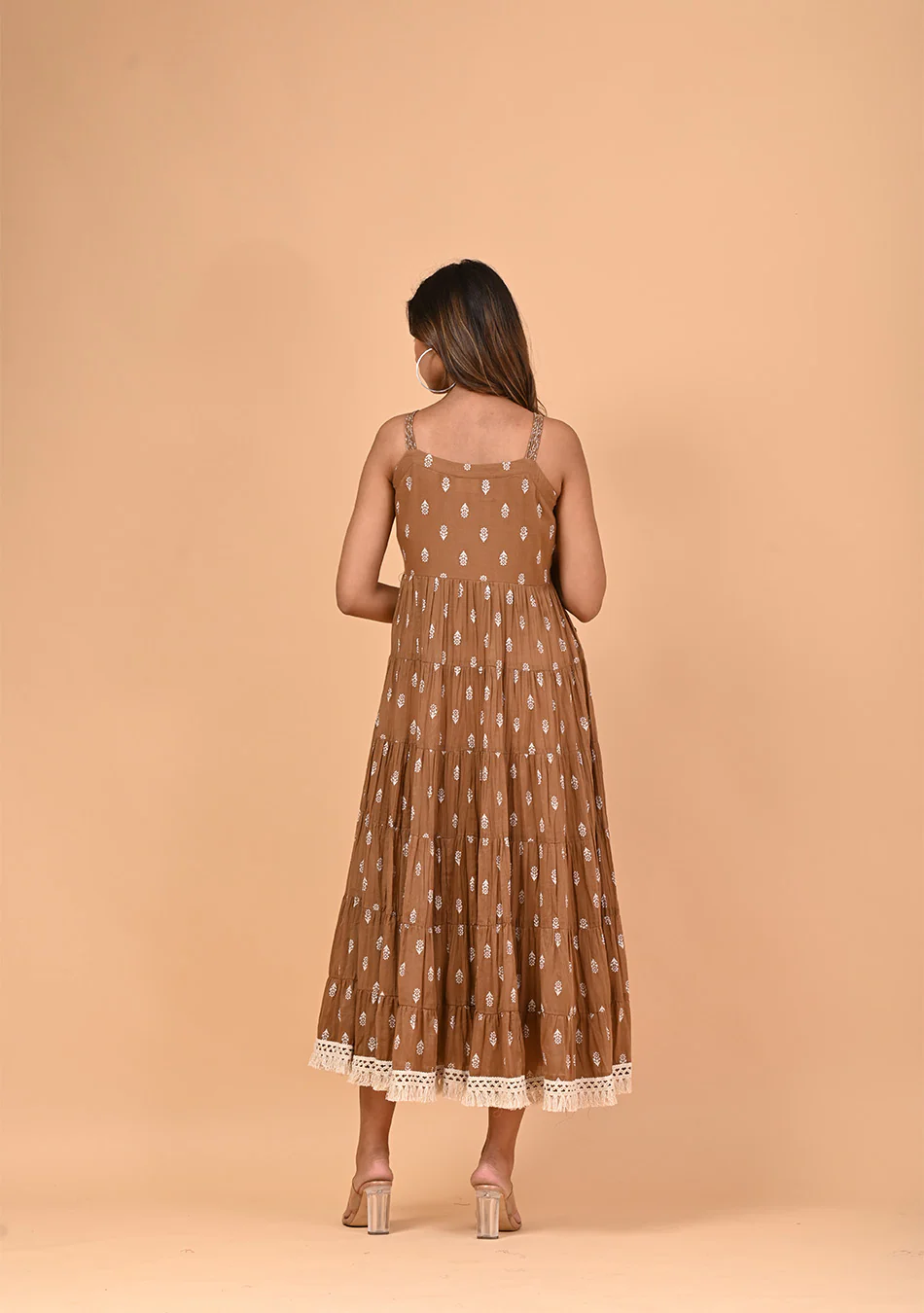 Coffee Tiered Dress - Image 12