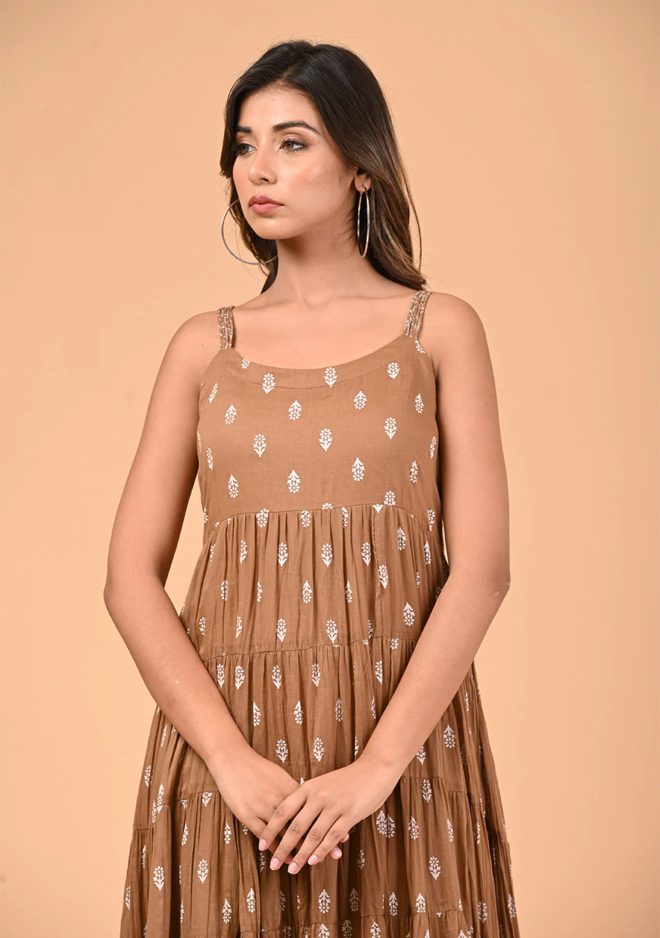 Coffee Tiered Dress - Image 7