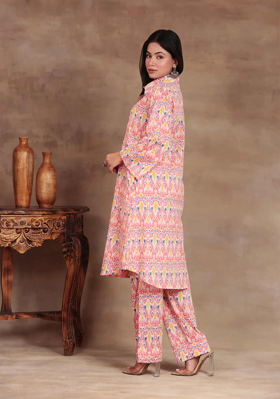 Aravalii Coral Ikkat Co-ord Set - Image 11