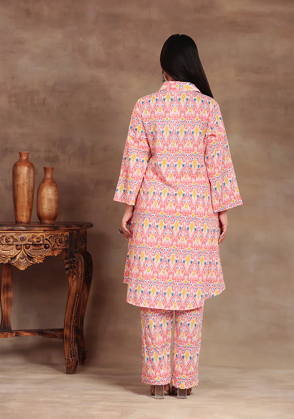 Aravalii Coral Ikkat Co-ord Set - Image 13