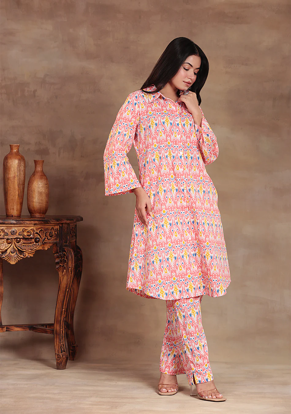 Aravalii Coral Ikkat Co-ord Set - Image 14