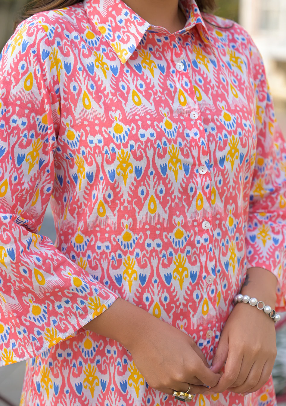 Aravalii Coral Ikkat Co-ord Set - Image 3