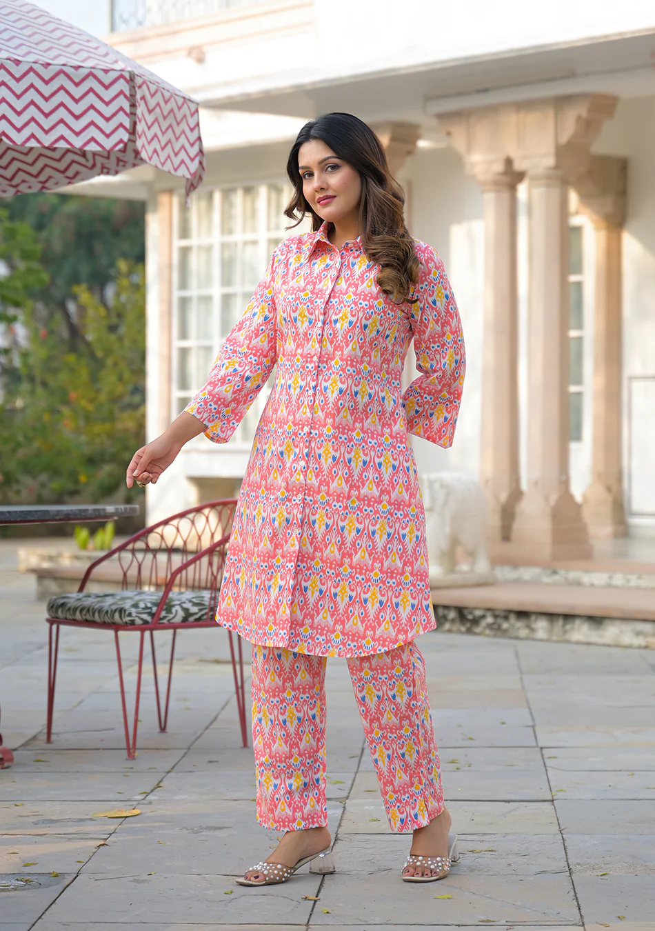 Aravalii Coral Ikkat Co-ord Set - Image 9