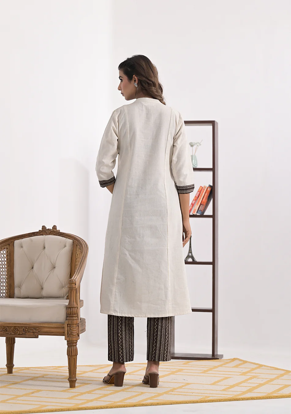 Ivory Patchwork Heritage Kurta - Image 5