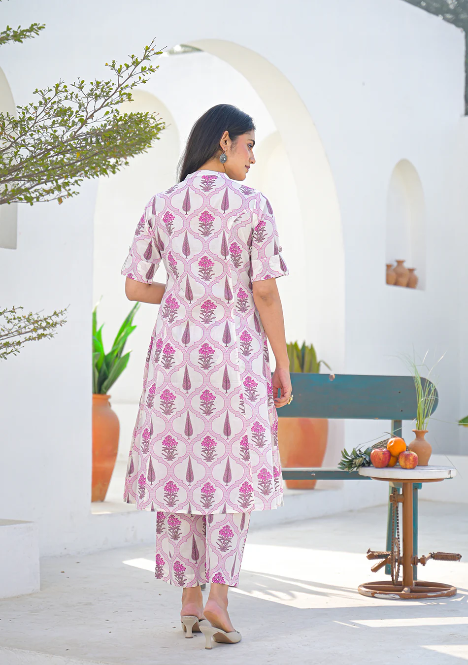 Aravalii Pink Mughal Motif Co-ord set - Image 4