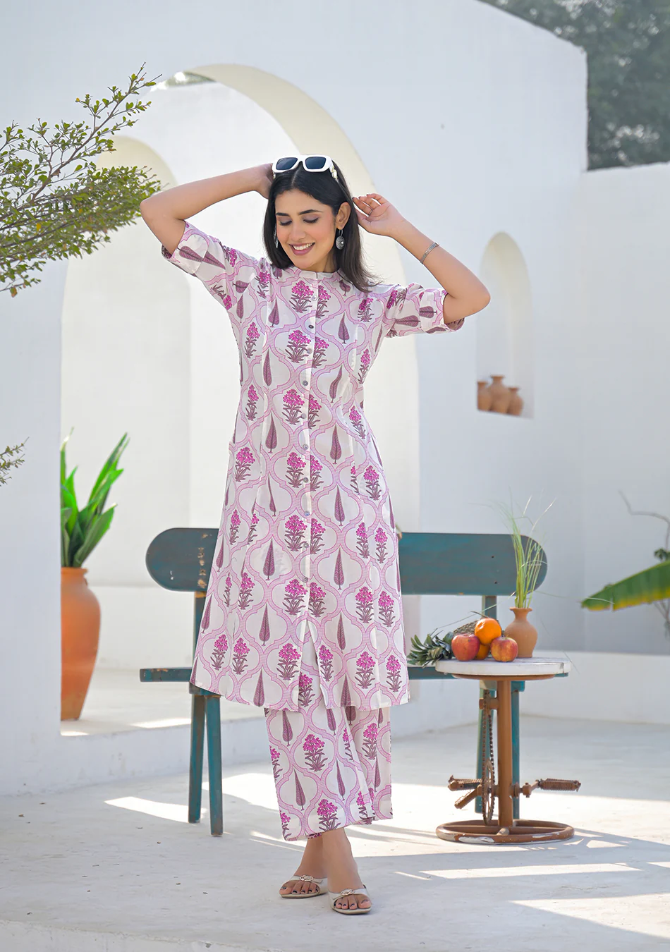 Aravalii Pink Mughal Motif Co-ord set - Image 7