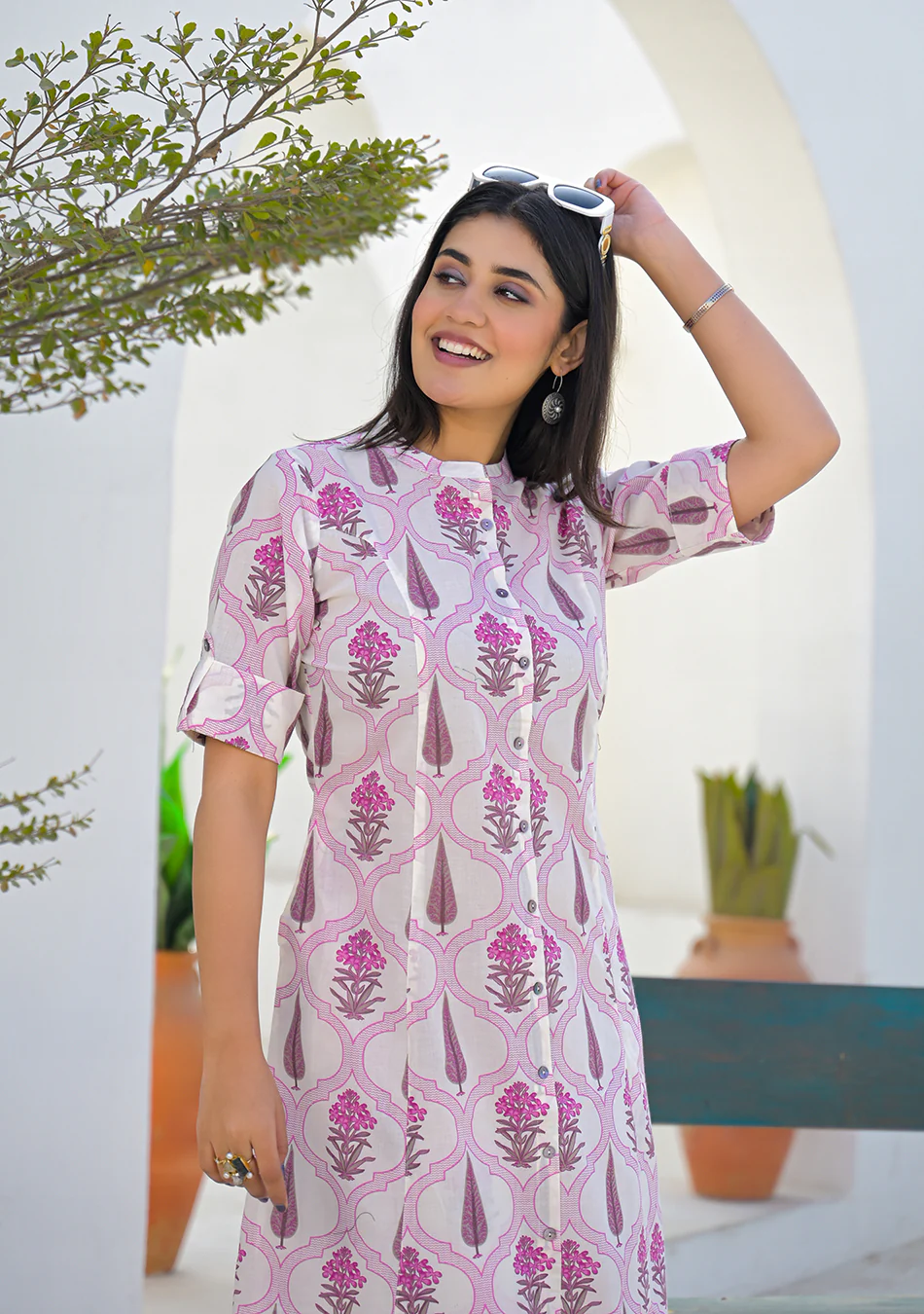 Aravalii Pink Mughal Motif Co-ord set - Image 8
